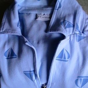Kim Rogers XL/1X Jacket Blue w/Sailboats